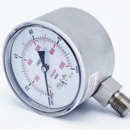 nerezový nízkotlaký manometr se spodním připojením