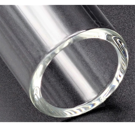 *** NOT TRANSLATED *** detail vysokojakostního borosilikátového skla - výška 100 mm, síla stěny 2,5 mm, vnější průměr 24 mm