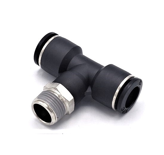 Pièce de couplage en T, rotatif, filetage en bas de plastique