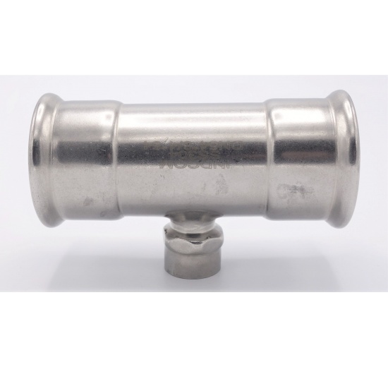 Pièce en T, pressage, F/F(filetage intérieur)/F 54_3/4"_54, acier inoxydable