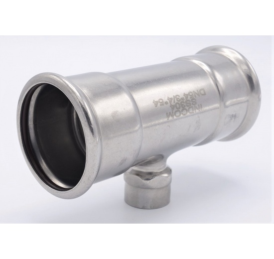 Pièce en T, pressage, F/F(filetage intérieur)/F 54_3/4"_54, inox