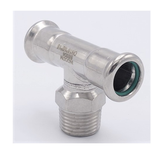 Pièce en T, pressage, F/M (filetage extérieur)/F | 15_1/2"_15, inox