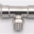 Pièce en T, pressage, F/M (filetage extérieur)/F | 22_1/2"_22 inox