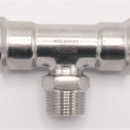 Pièce en T, pressage, F/M (filetage extérieur)/F | 28_3/4"_28