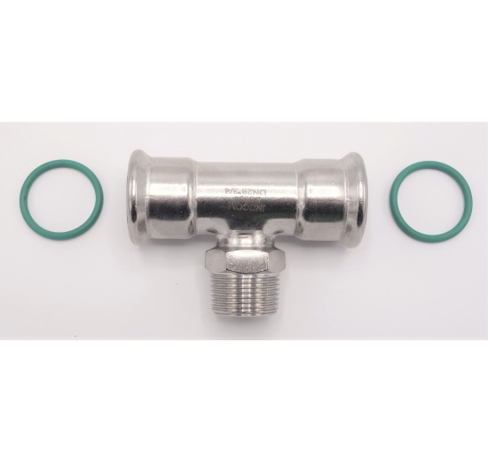 Pièce en T, pressage, F/M (filetage extérieur)/F | 28_3/4"_28