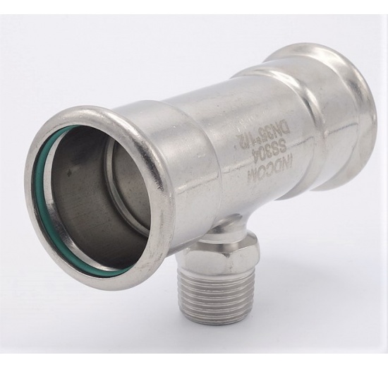 Pièce en T, pressage, F/M (filetage extérieur)/F | 35_1/2"_35 raccords a sertir