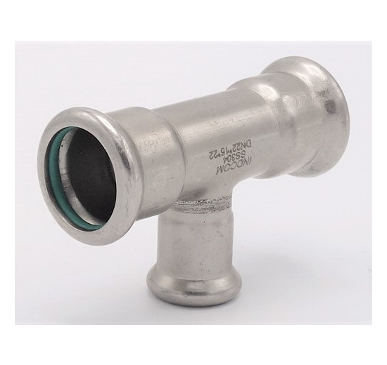 Pièce en T, pressage, réduite F/F/F 22_15_22, inox