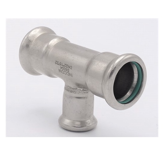 Pièce en T, pressage, réduite F/F/F 22_15_22, raccords a sertir