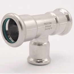 Pièce en T, pressage, réduite F/F/F 22_18_22, inox