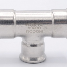 Pièce en T, pressage, réduite F/F/F 35_28_35, inox