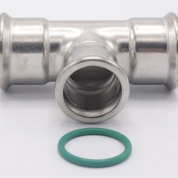 Pièce en T, pressage, réduite F/F/F 35_28_35, inox