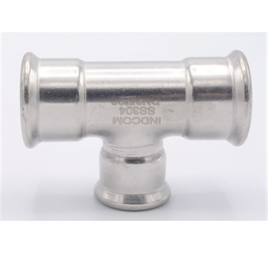 Pièce en T, pressage, réduite F/F/F 35_28_35, inox