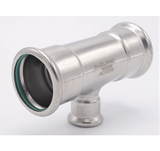 Pièce en T, pressage, réduite F/F/F 42_22_42, acier inoxydable