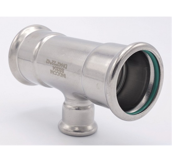 Pièce en T, pressage, réduite F/F/F 42_22_42, raccords a sertir