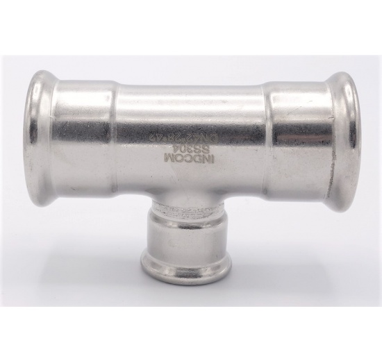 Pièce en T, pressage, réduite F/F/F 42_28_42, acier inoxydable