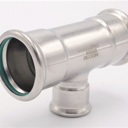 Pièce en T, pressage, réduite F/F/F 42_28_42, inox