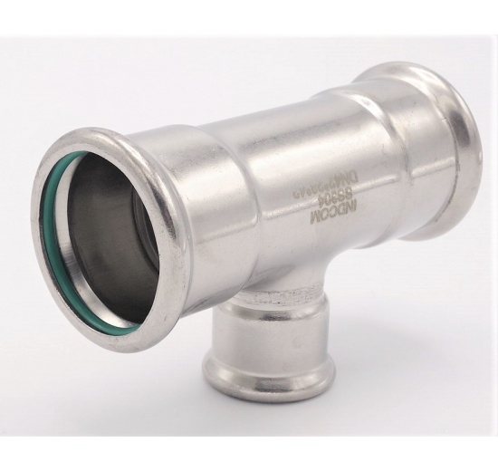 Pièce en T, pressage, réduite F/F/F 42_28_42, inox