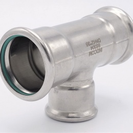 Pièce en T, pressage, réduite F/F/F 42_35_42, inox