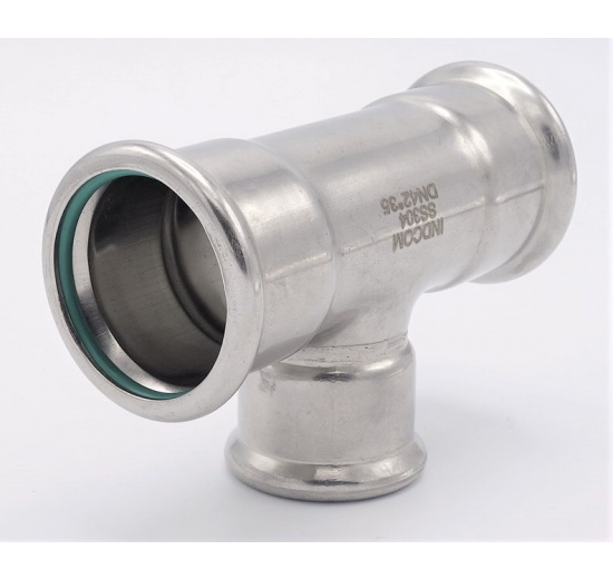 Pièce en T, pressage, réduite F/F/F 42_35_42, inox