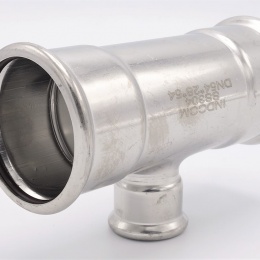 Pièce en T, pressage, réduite F/F/F 54_28_54, acier inoxydable