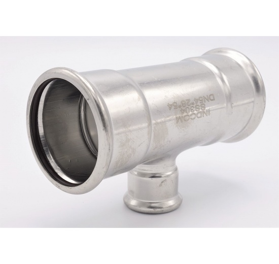 Pièce en T, pressage, réduite F/F/F 54_28_54, acier inoxydable