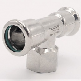 Pièce en T, pressée, F/F(filetage intérieur)/F | 18_1/2"_18, inox