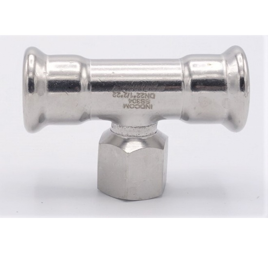 Pièce en T, pressée, F/F(filetage intérieur)/F 22_1/2"_22