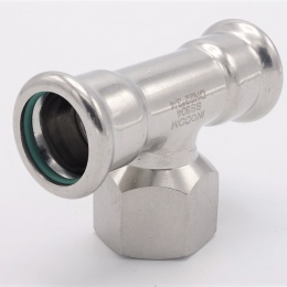 Pièce en T, pressée, F/F(filetage intérieur)/F 22_3/4"_22