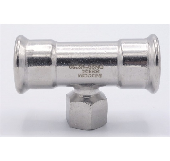 Pièce en T, pressée, F/F(filetage intérieur)/F 28_1/2"_28