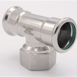 Pièce en T, pressée, F/F(filetage intérieur)/F 28_1"_28 raccords a sertir