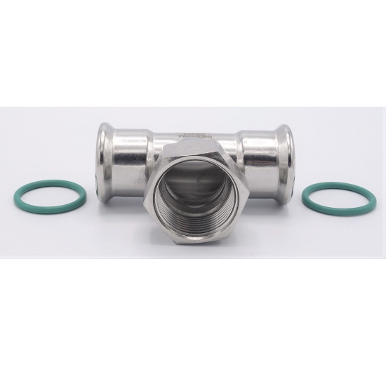 Pièce en T, pressée, F/F(filetage intérieur)/F 28_1"_28