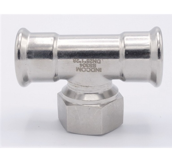 Pièce en T, pressée, F/F(filetage intérieur)/F 28_1"_28