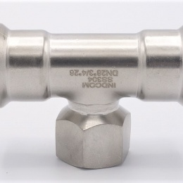 Pièce en T, pressée, F/F(filetage intérieur)/F 28_3/4"_28