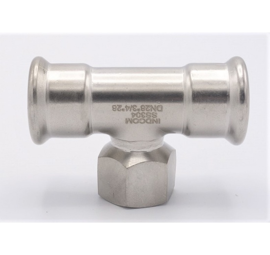 Pièce en T, pressée, F/F(filetage intérieur)/F 28_3/4"_28