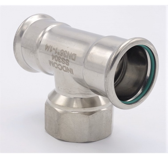 Pièce en T, pressée, F/F(filetage intérieur)/F 35_1 1/4"_35