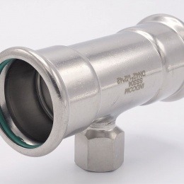 Pièce en T, pressée, F/F(filetage intérieur)/F 42_1/2"_42, acier inoxydable