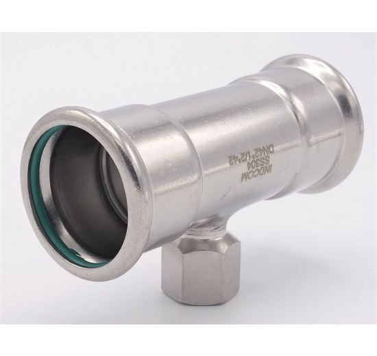 Pièce en T, pressée, F/F(filetage intérieur)/F 42_1/2"_42, acier inoxydable