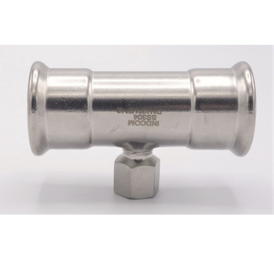 Pièce en T, pressée, F/F(filetage intérieur)/F 42_1/2"_42, raccords a sertir