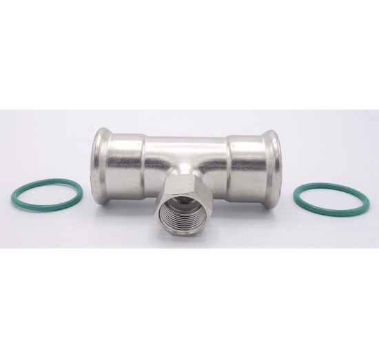 Pièce en T, pressée, F/F(filetage intérieur)/F 42_3/4"_42