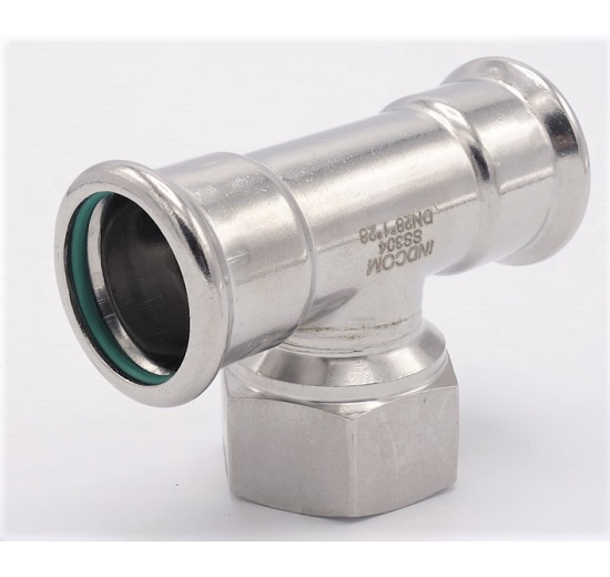 Pièce en T, raccords a sertir, F/F(filetage intérieur)/F 28_1"_28