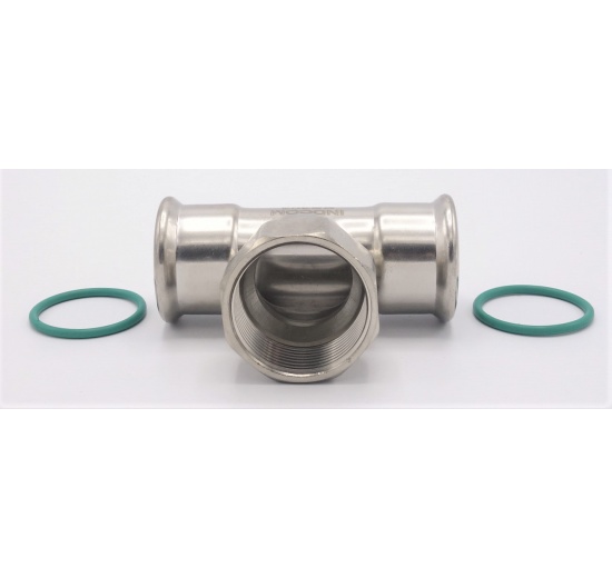 Pièce en T, raccords a sertir, F/F(filetage intérieur)/F 35_1 1/4"_35