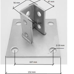Pied d'ancrage carré galvanisé, collier de selle