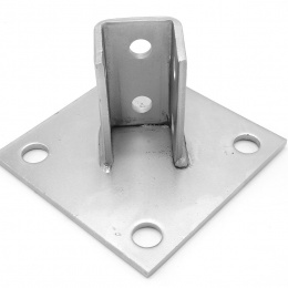 Pied d'ancrage carré galvanisé, collier de selle