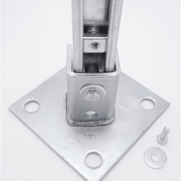 Pied d'ancrage carré galvanisé, collier de selle