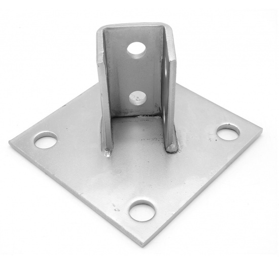 Pied d'ancrage carré galvanisé, collier de selle