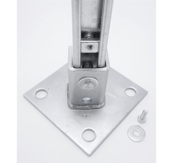 Pied d'ancrage carré galvanisé, collier de selle