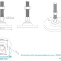 Pieds en acier inoxydable, réglables en hauteur, avec articulation| D100 M16 100 mm