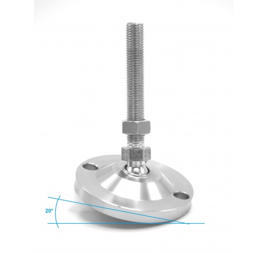 Pieds en acier inoxydable, réglables en hauteur, avec articulation D80 M12 100 mm