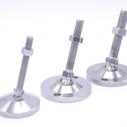 Pieds en acier inoxydable, réglables en hauteur, avec articulation