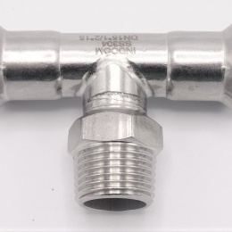 raccords a sertir, Pièce en T, pressage, F/M (filetage extérieur)/F | 15_1/2"_15